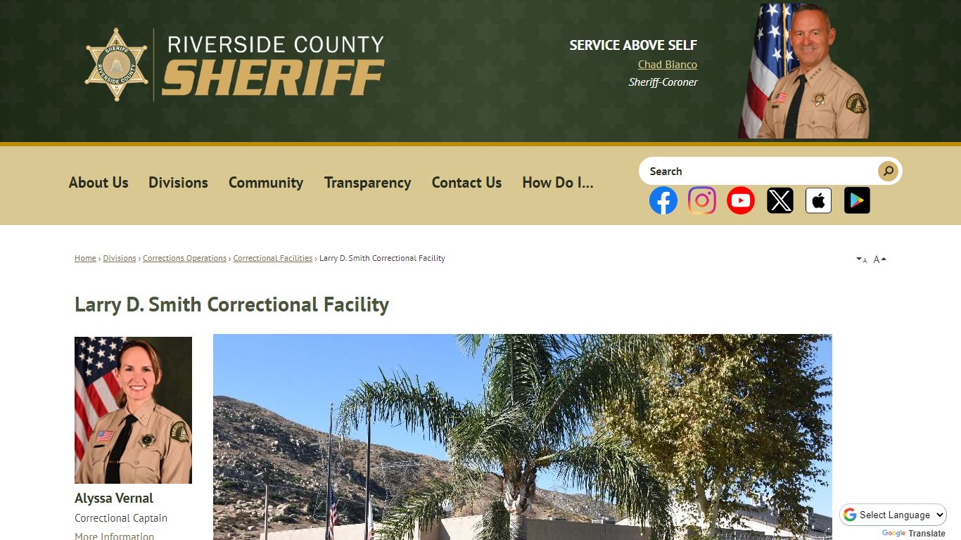 Larry D. Smith Correctional Facility | Riverside County Sheriff, CA